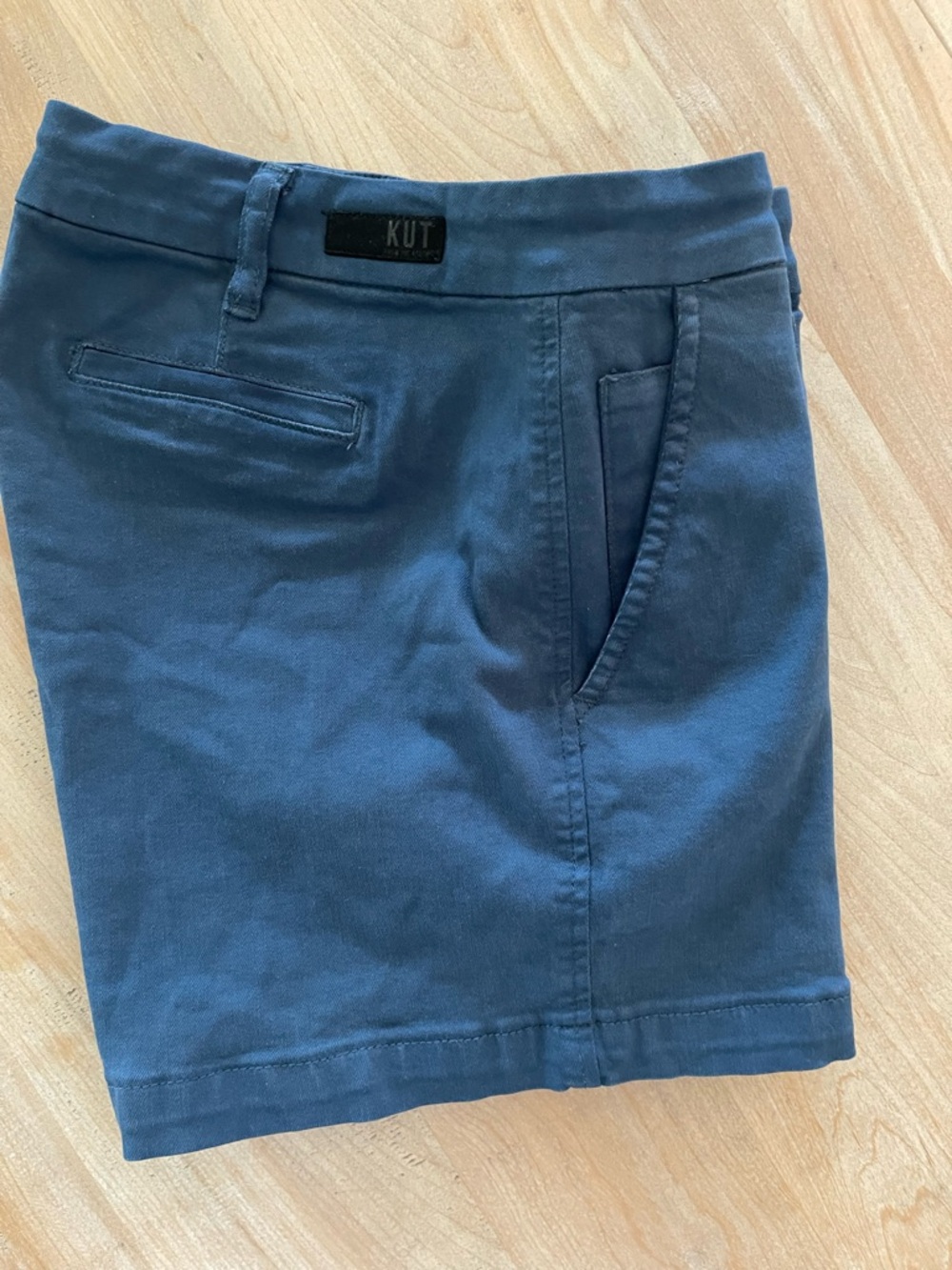 KUT From The Kloth Navy Tailored Shorts High Rise Cotton Stretch Classic Summer - Picture 8 of 16